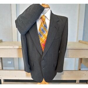 Warren Sewell USA Made 2 Piece Suit Mens‎ 40S Portly Pants 35 x 26 Gray Striped